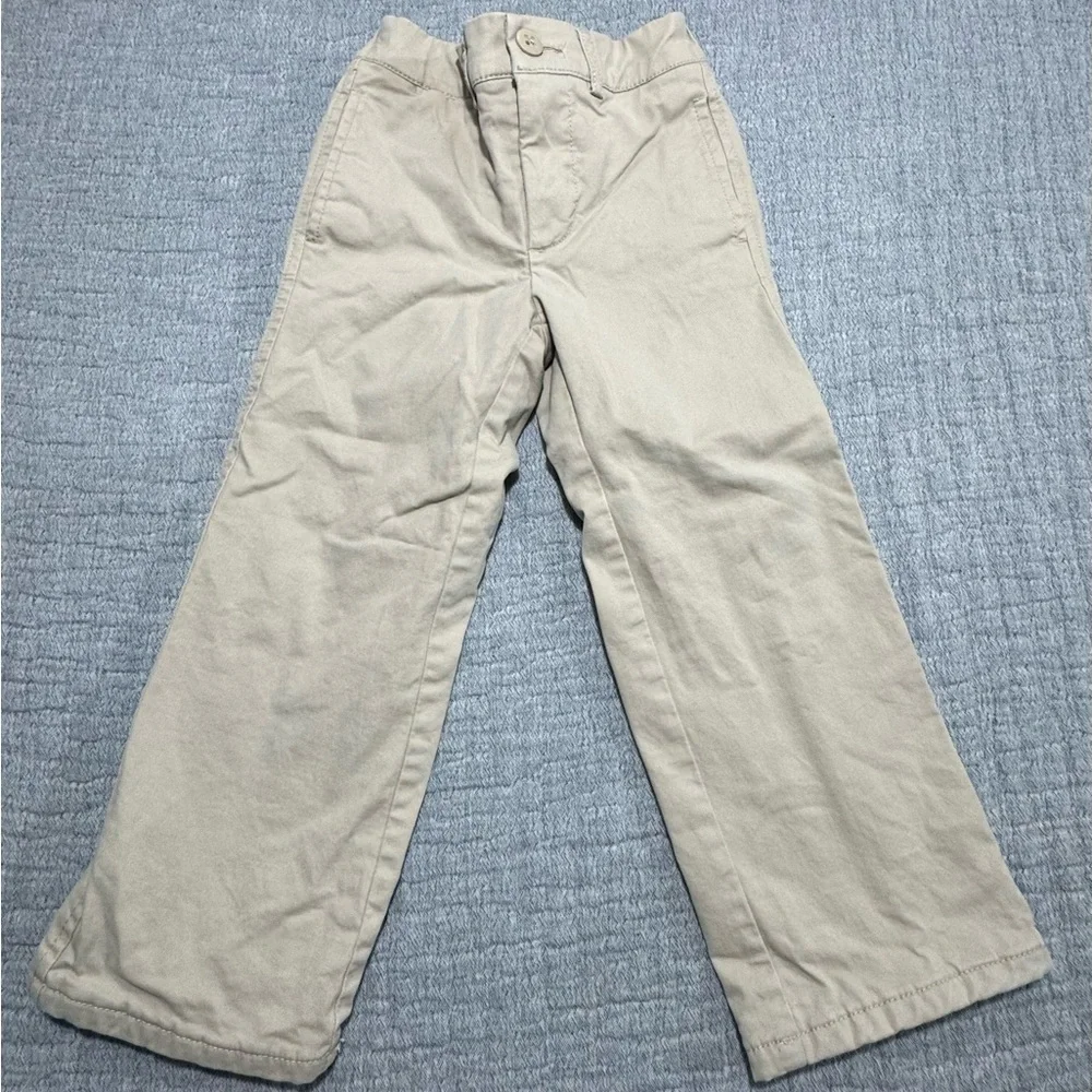 Gap 90s Loose Line Plaid Fleece Lined Khaki Pants‎ Boys Size 4 Years Toddler